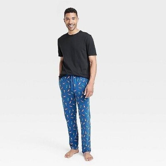 Hanes Premium Men's 2pk Hot Sauce Food Print‎ Pajama Set Medium NWT Waist 32-34" - Picture 1 of 3